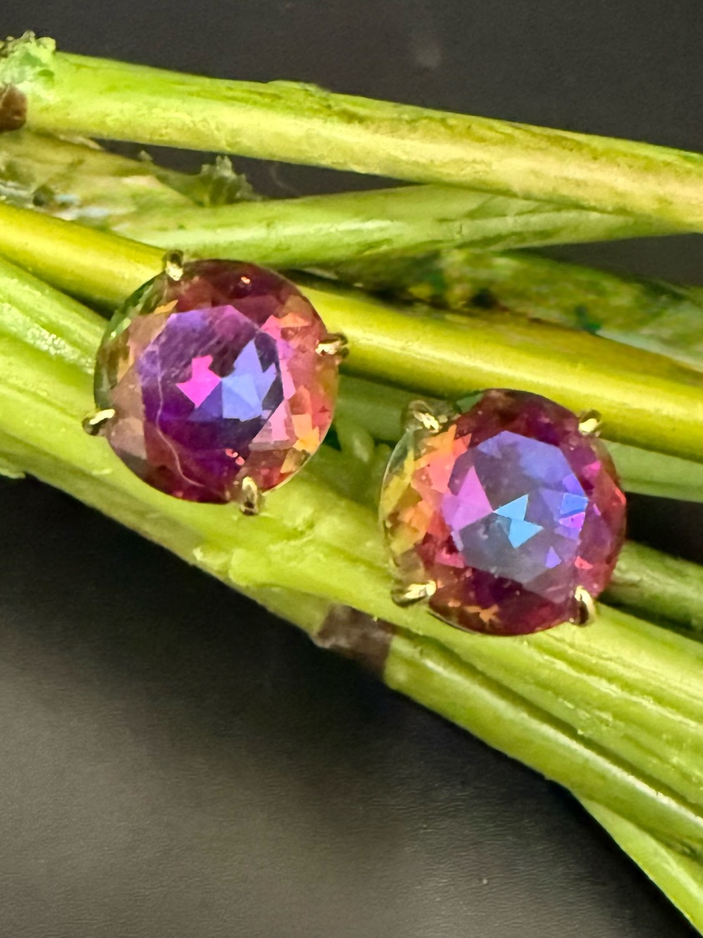 KATE SPADE Iridescent Blue Aurora Borealis Crystal Gum Drops Studs
